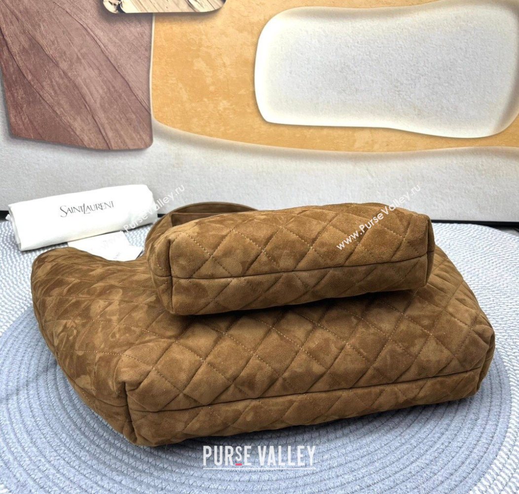 Saint Laurent Icare Maxi Shopping Bag in Quilted Suede 698651 Brown 2026 (nana-260119044)