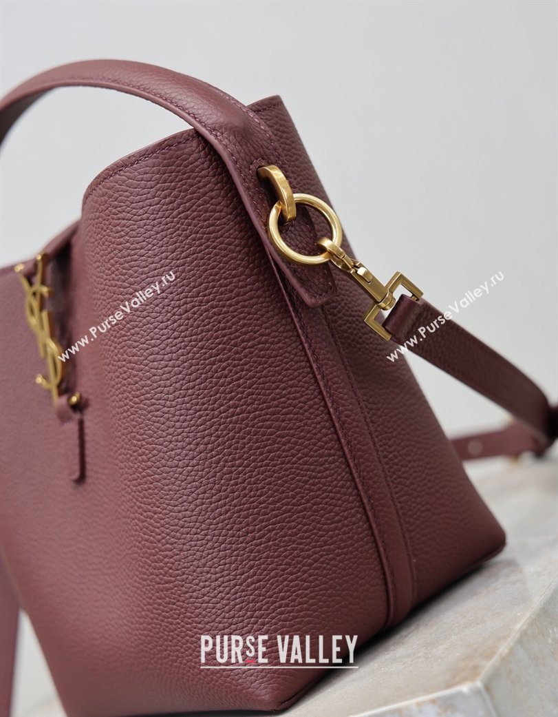 Saint Laurent LE 37 Small Bucket Bag in Grained leather 749036 Burgundy 2026 (YY-260119074)