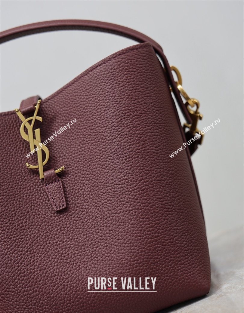 Saint Laurent LE 37 Small Bucket Bag in Grained leather 749036 Burgundy 2026 (YY-260119074)