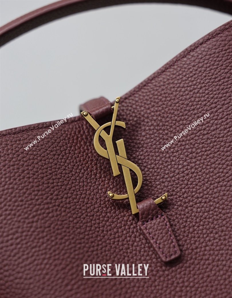 Saint Laurent LE 37 Small Bucket Bag in Grained leather 749036 Burgundy 2026 (YY-260119074)