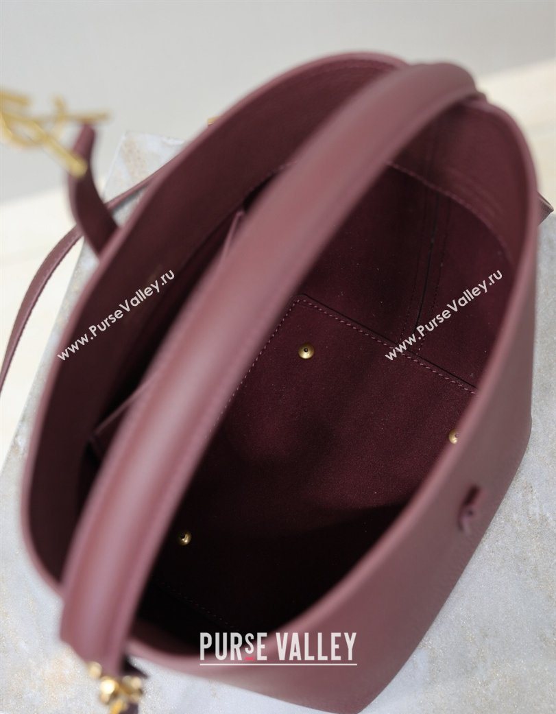 Saint Laurent LE 37 Small Bucket Bag in Grained leather 749036 Burgundy 2026 (YY-260119074)