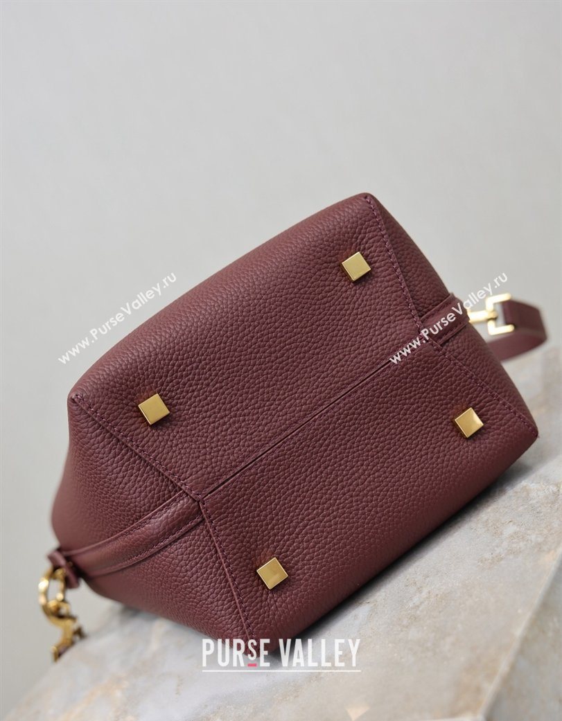 Saint Laurent LE 37 Small Bucket Bag in Grained leather 749036 Burgundy 2026 (YY-260119074)