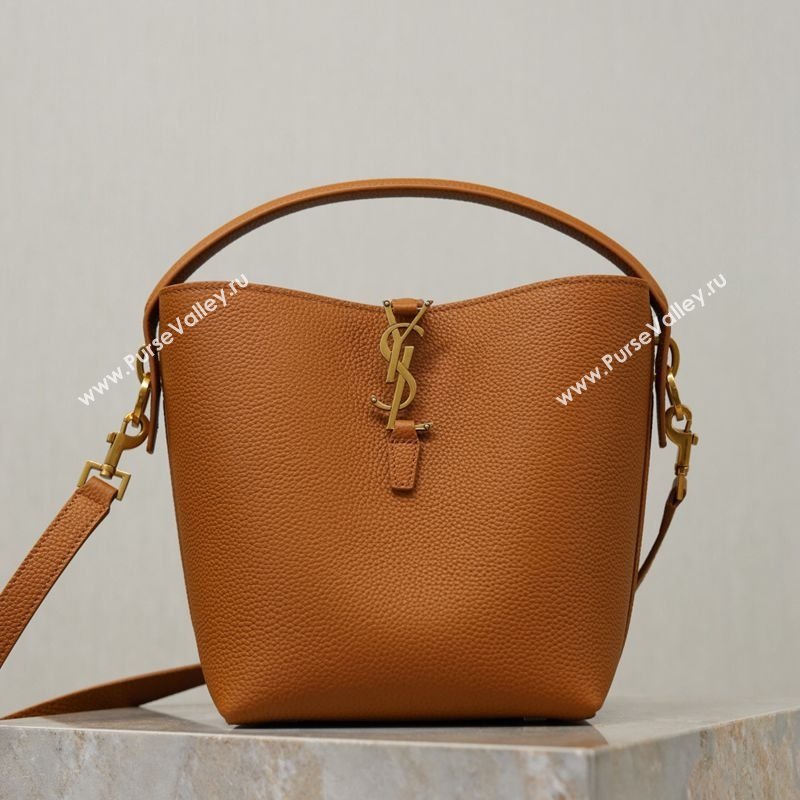 Saint Laurent LE 37 Small Bucket Bag in Grained leather 749036 Clay Yellow 2026 (YY-260119075)