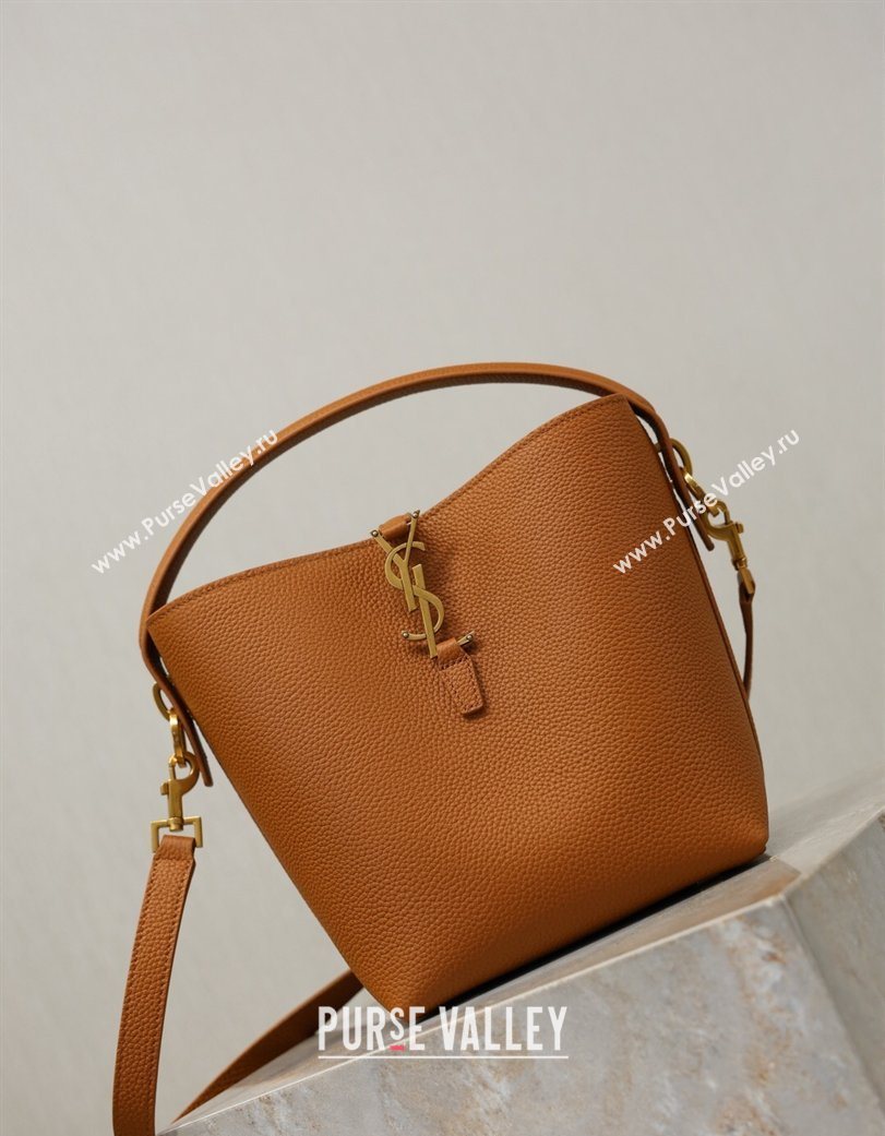 Saint Laurent LE 37 Small Bucket Bag in Grained leather 749036 Clay Yellow 2026 (YY-260119075)
