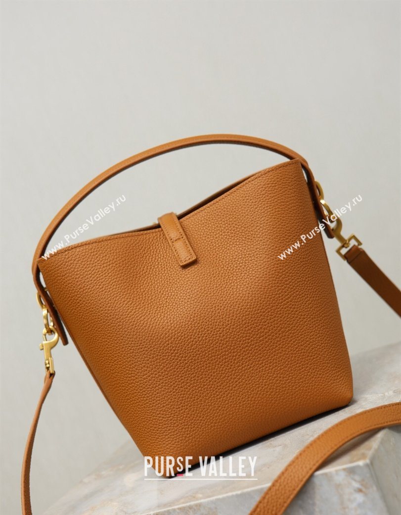 Saint Laurent LE 37 Small Bucket Bag in Grained leather 749036 Clay Yellow 2026 (YY-260119075)