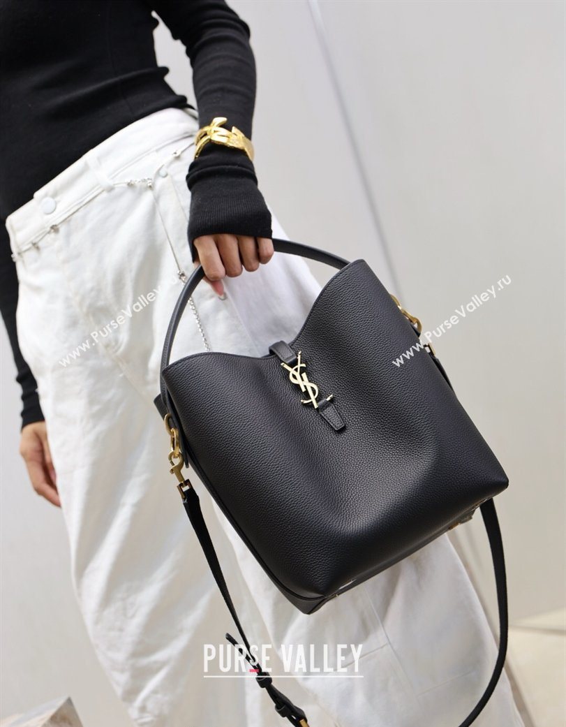 Saint Laurent LE 37 Bucket Bag in Grained leather 742828 Black 2026 (YY-260119076)