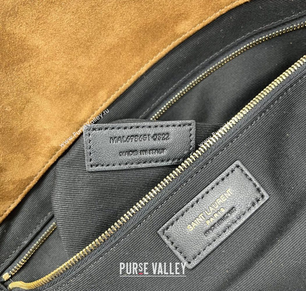 Saint Laurent Icare Maxi Shopping Bag in Quilted Suede 698651 Brown 2026 (nana-260119044)