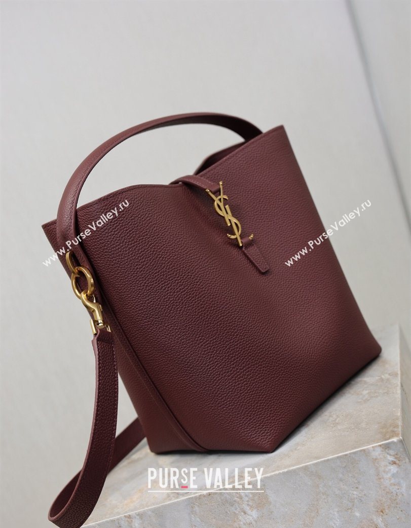 Saint Laurent LE 37 Bucket Bag in Grained leather 742828 Burgundy 2026 (YY-260119077)