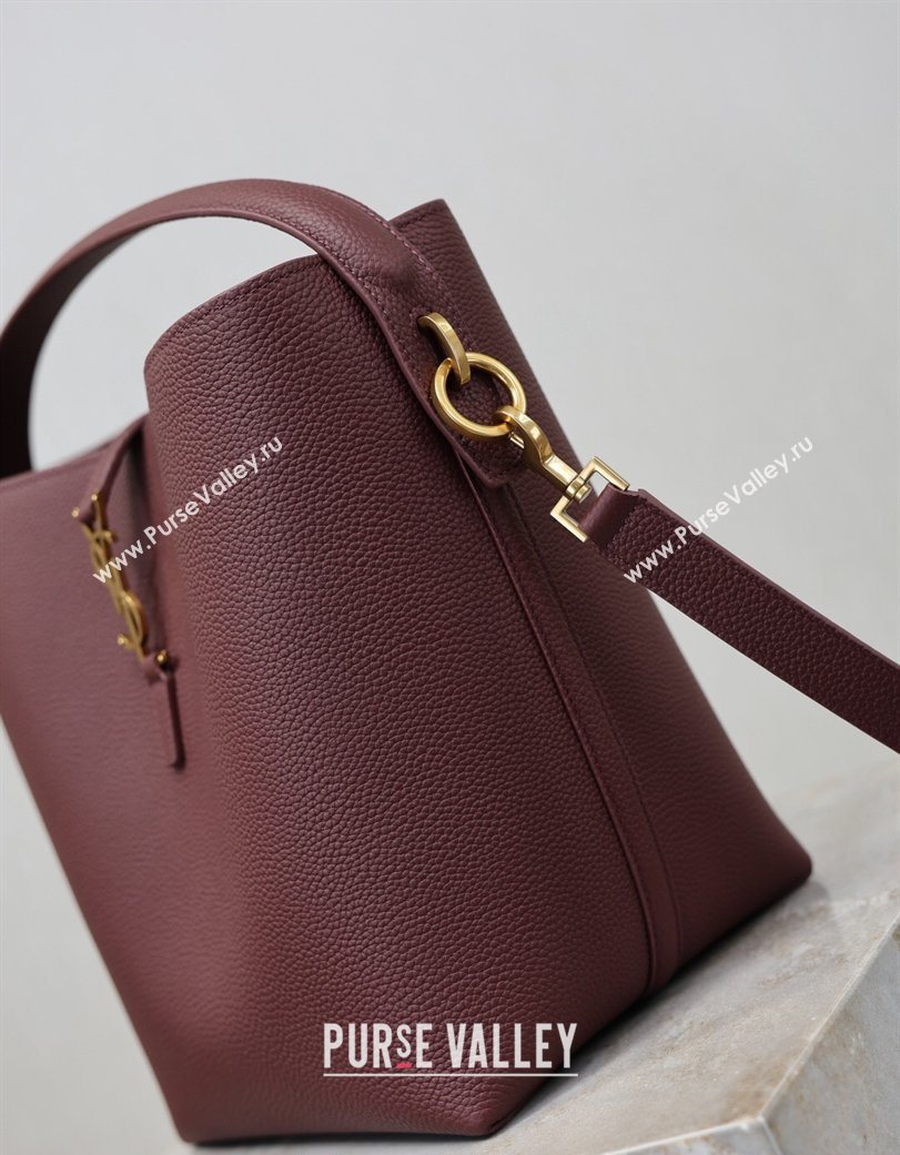 Saint Laurent LE 37 Bucket Bag in Grained leather 742828 Burgundy 2026 (YY-260119077)