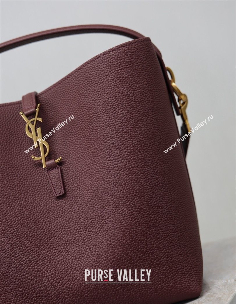 Saint Laurent LE 37 Bucket Bag in Grained leather 742828 Burgundy 2026 (YY-260119077)
