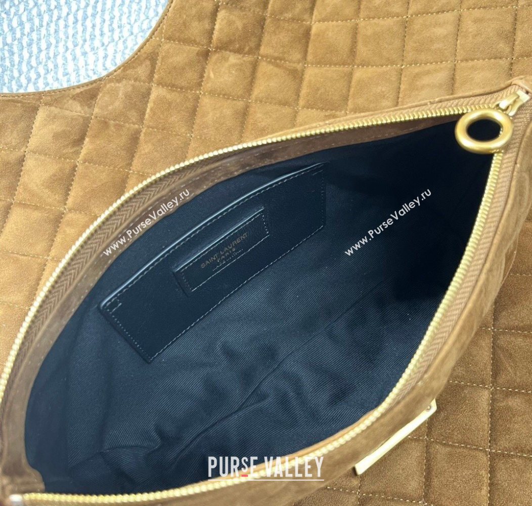 Saint Laurent Icare Maxi Shopping Bag in Quilted Suede 698651 Brown 2026 (nana-260119044)