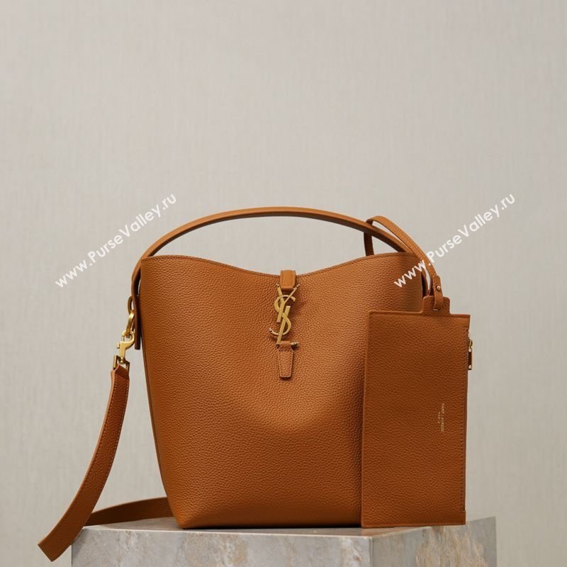 Saint Laurent LE 37 Bucket Bag in Grained leather 742828 Clay Yellow 2026 (YY-260119078)