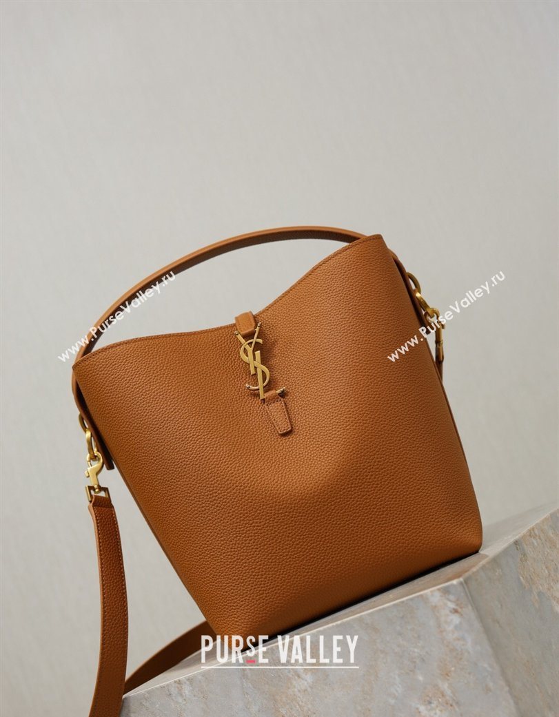 Saint Laurent LE 37 Bucket Bag in Grained leather 742828 Clay Yellow 2026 (YY-260119078)