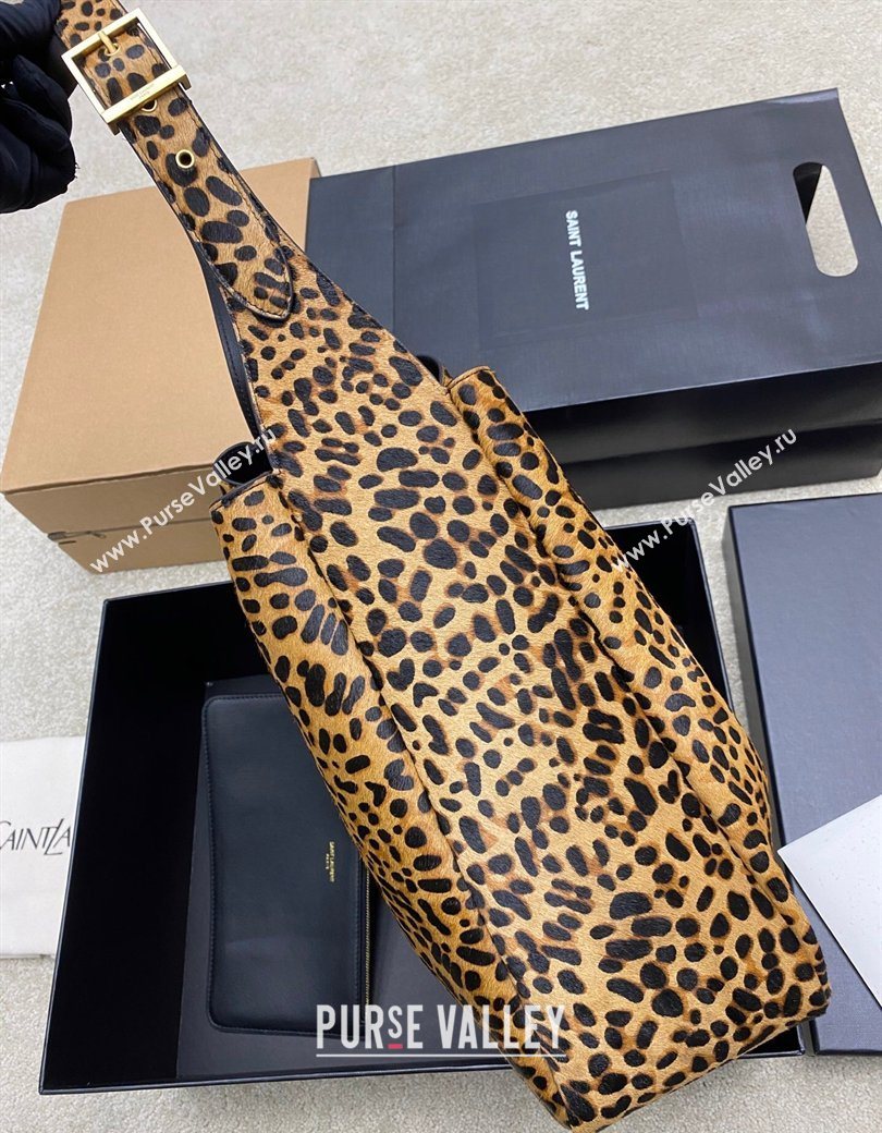 Saint Laurent LE 5 À 7 Supple Hobo Bag in Leopard Print Pony Hair 2025 753387 (YY-260119079)