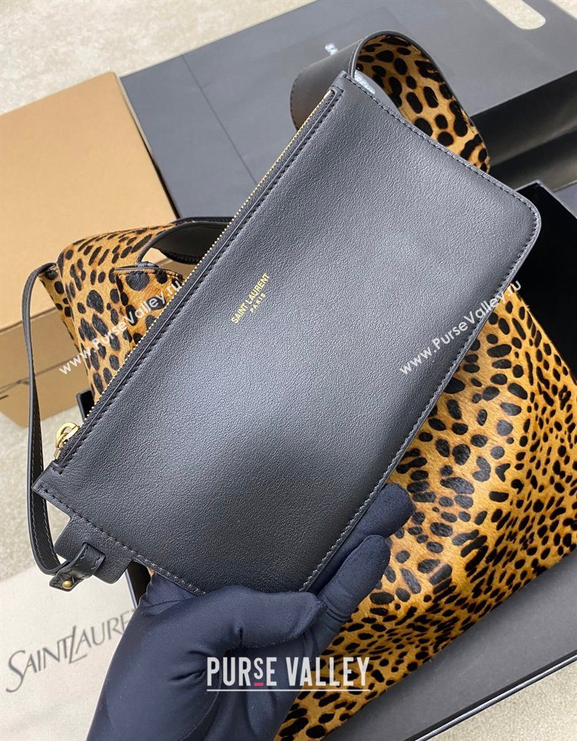 Saint Laurent LE 5 À 7 Supple Hobo Bag in Leopard Print Pony Hair 2025 753387 (YY-260119079)
