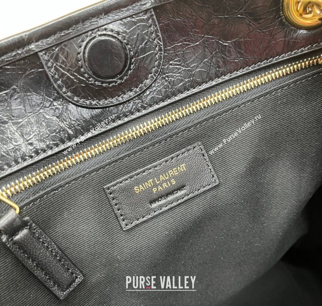 Saint Laurent Niki Small Shopping Bag in Shiny Vintage Leather Black 2026 862295 (nana-260119046)