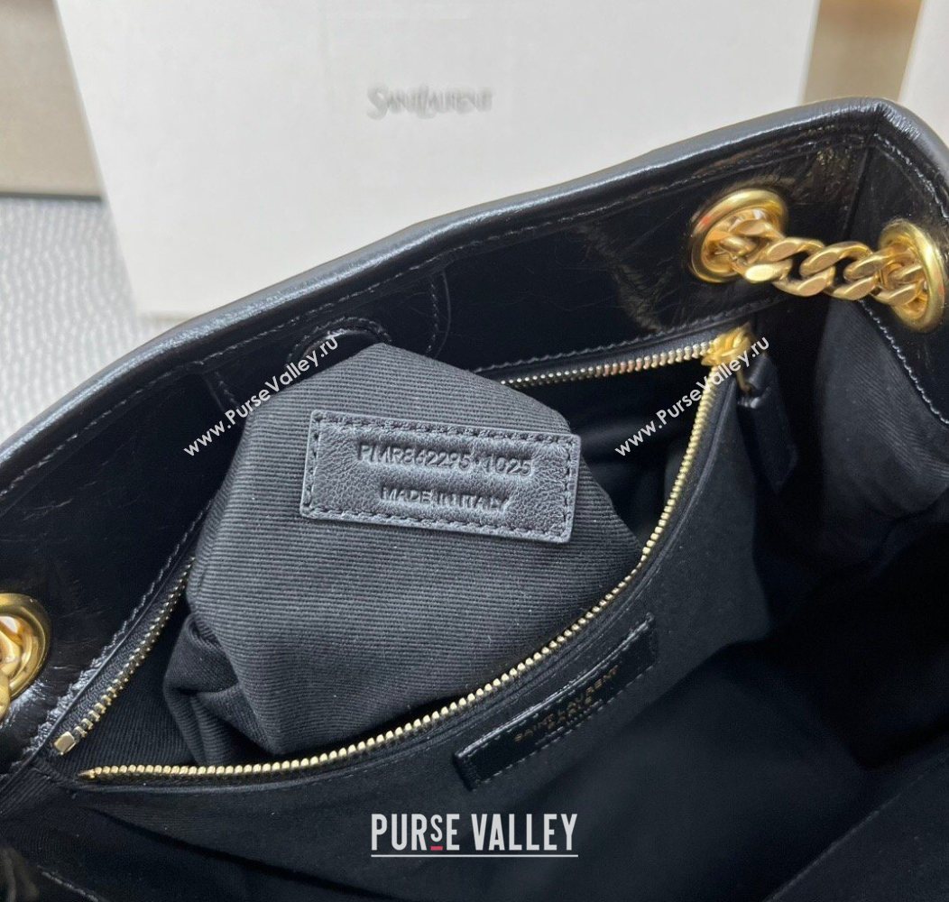 Saint Laurent Niki Small Shopping Bag in Shiny Vintage Leather Black 2026 862295 (nana-260119046)