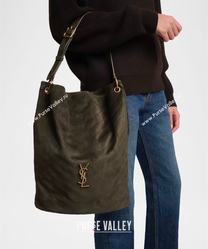 Saint Laurent Niki Supple Bucket Bag in Suede Green 2025 8443461 (YY-260119047)