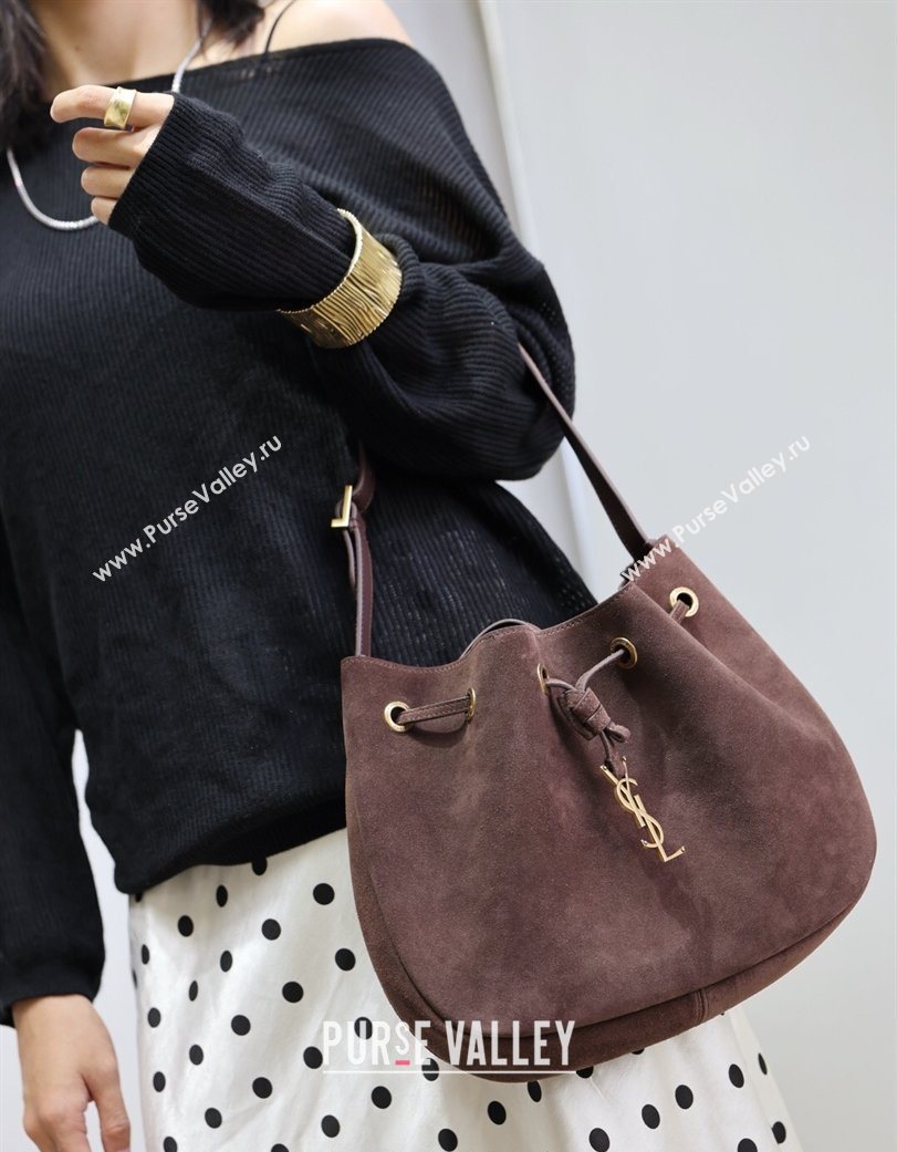 Saint Laurent Paris Vii Small Hobo Bag in Suede 796626 Coffee 2025 (YY-260119098)
