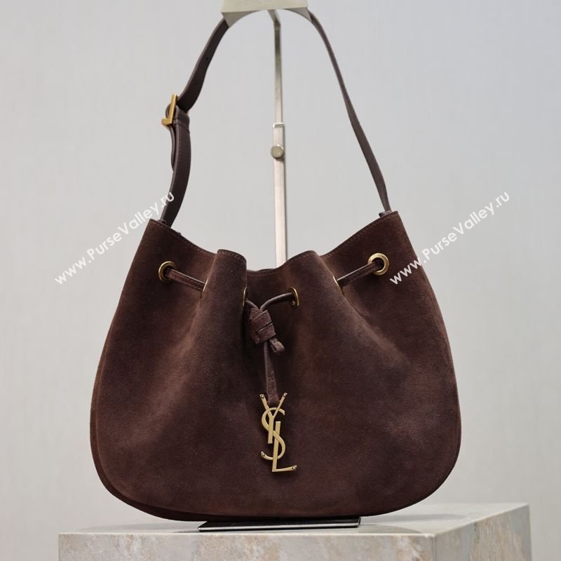 Saint Laurent Paris Vii Small Hobo Bag in Suede 796626 Coffee 2025 (YY-260119098)