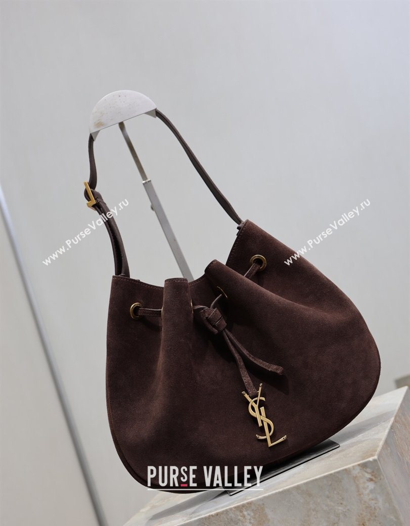 Saint Laurent Paris Vii Small Hobo Bag in Suede 796626 Coffee 2025 (YY-260119098)