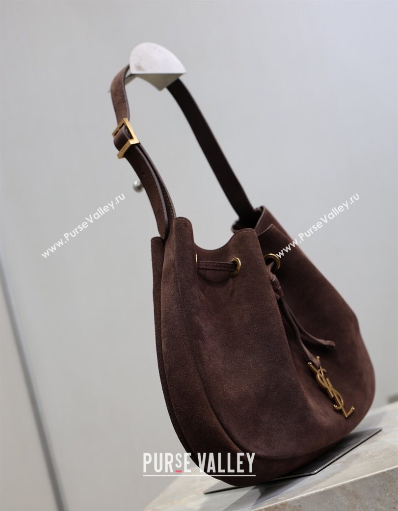 Saint Laurent Paris Vii Small Hobo Bag in Suede 796626 Coffee 2025 (YY-260119098)
