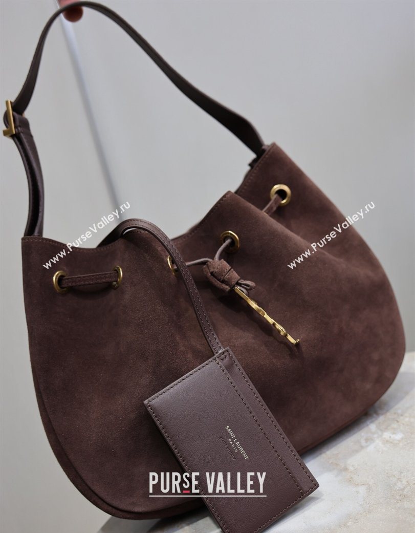 Saint Laurent Paris Vii Small Hobo Bag in Suede 796626 Coffee 2025 (YY-260119098)