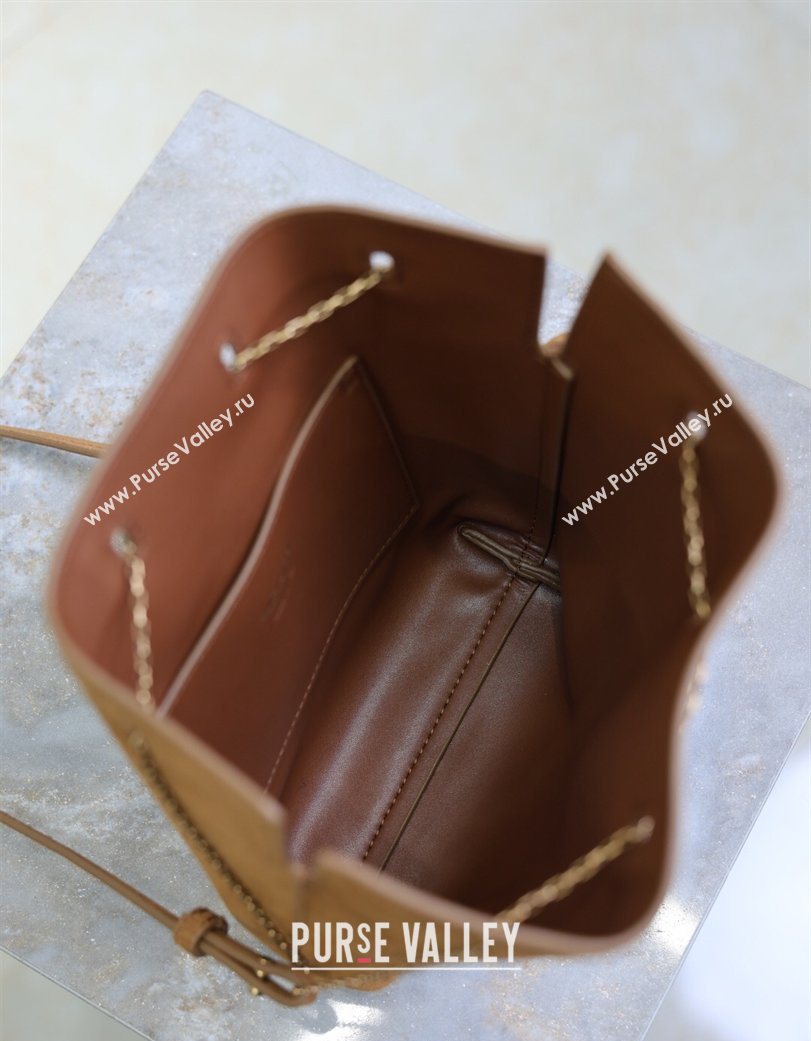 Saint Laurent Pochon Bucket Bag in Suede Caramel 2025 801070 (YY-260119101)