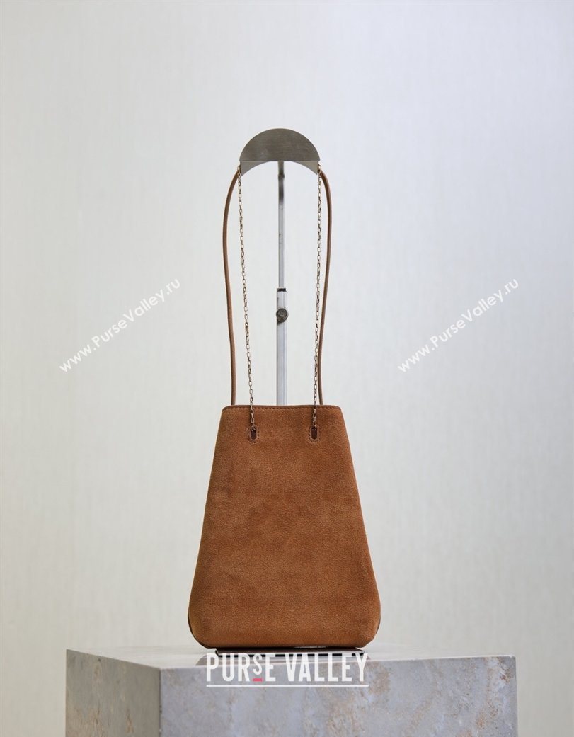 Saint Laurent Pochon Bucket Bag in Suede Caramel 2025 801070 (YY-260119101)
