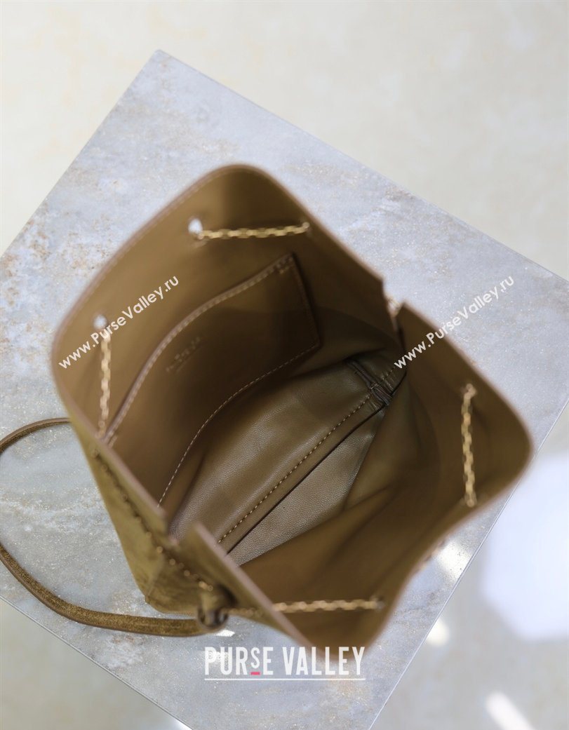 Saint Laurent Pochon Bucket Bag in Suede Brown 2025 801070 (YY-260119102)
