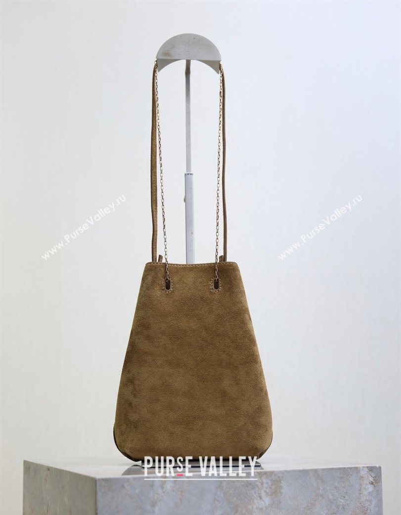 Saint Laurent Pochon Bucket Bag in Suede Brown 2025 801070 (YY-260119102)