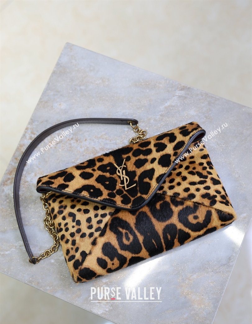 Saint Laurent Cassandre Chain Clutch in Leopard Print Pony Hair 2025 819271 (YY-260119080)