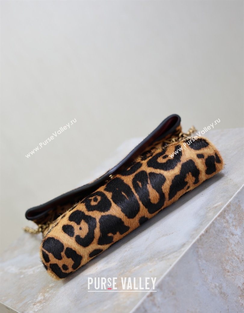 Saint Laurent Cassandre Chain Clutch in Leopard Print Pony Hair 2025 819271 (YY-260119080)