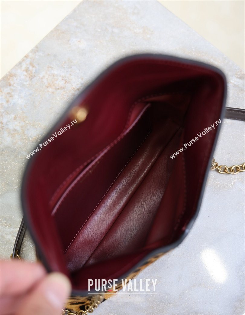 Saint Laurent Cassandre Chain Clutch in Leopard Print Pony Hair 2025 819271 (YY-260119080)