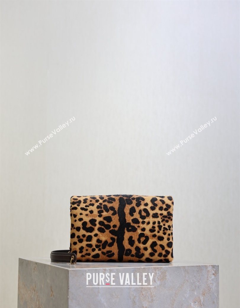 Saint Laurent Cassandre Chain Clutch in Leopard Print Pony Hair 2025 819271 (YY-260119080)