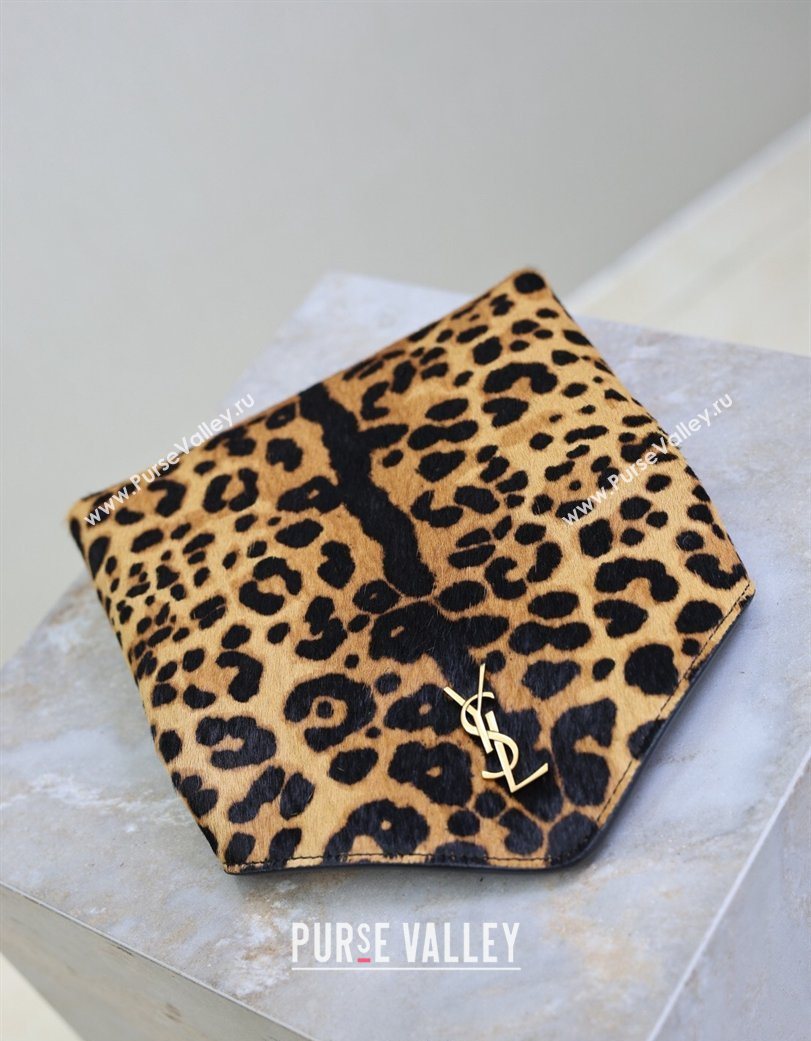Saint Laurent Cassandre Chain Clutch in Leopard Print Pony Hair 2025 819271 (YY-260119080)