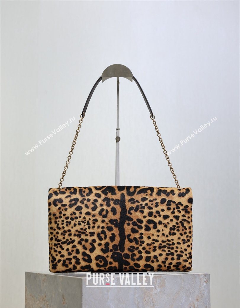 Saint Laurent Cassandre Large Envelope Pouch in Leopard Print Pony Hair 2025 769307 (YY-260119081)