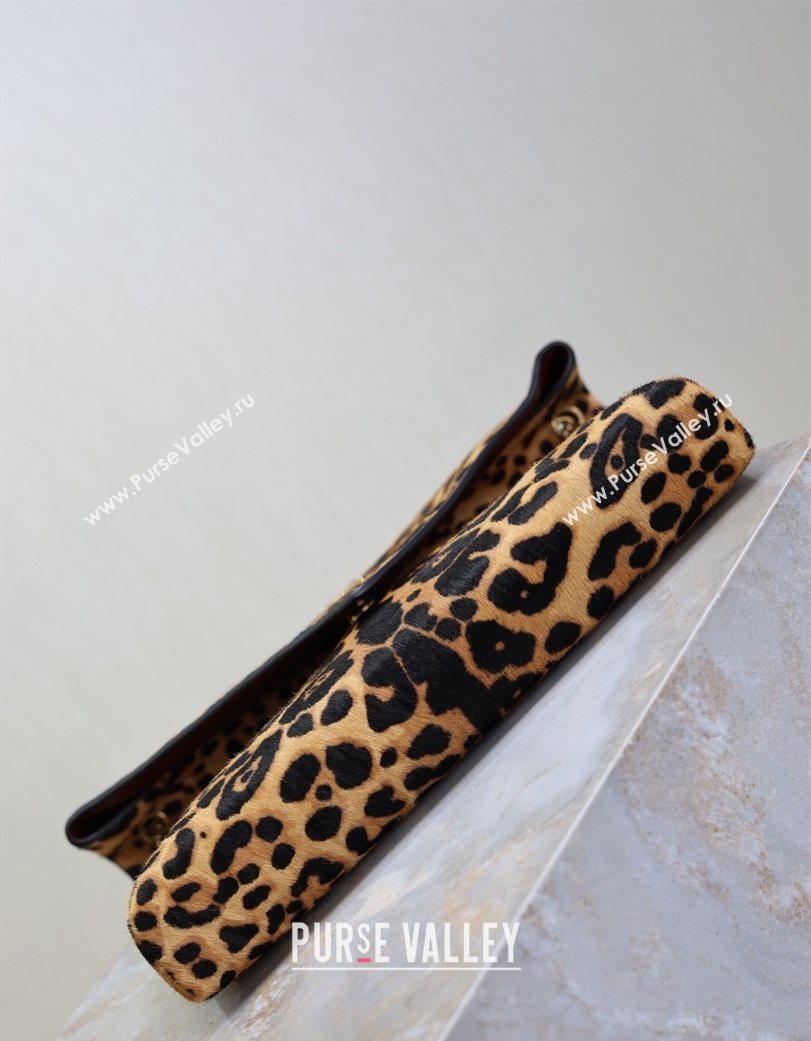Saint Laurent Cassandre Large Envelope Pouch in Leopard Print Pony Hair 2025 769307 (YY-260119081)