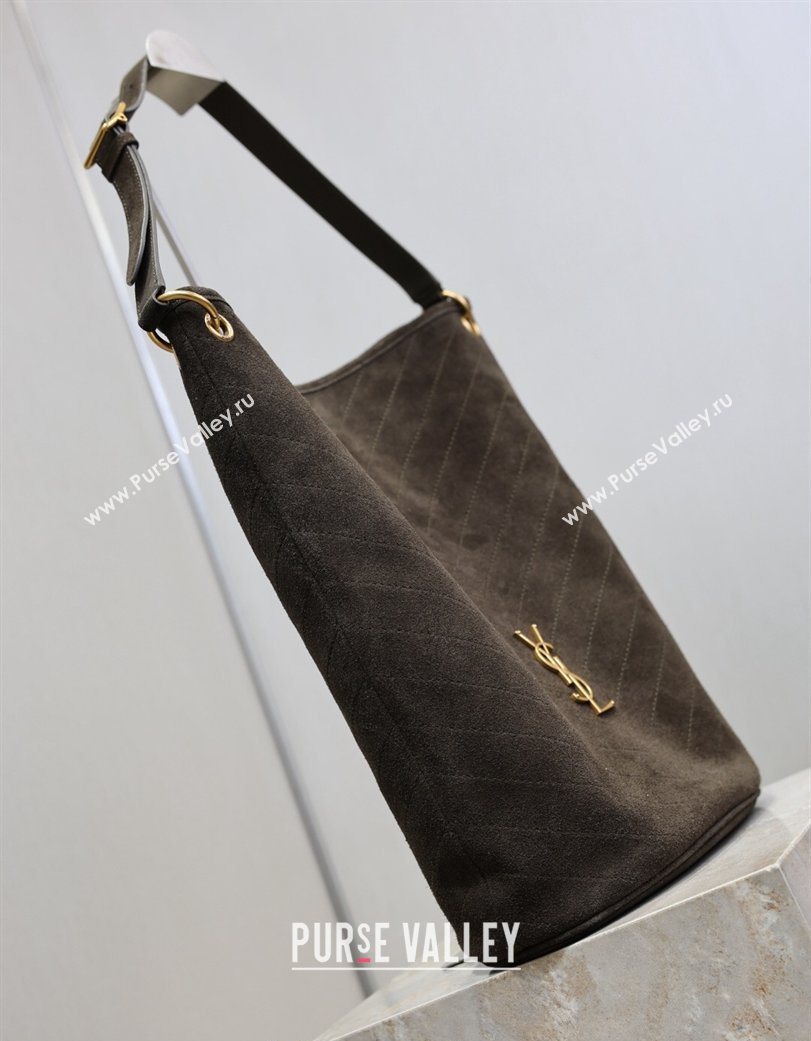 Saint Laurent Niki Supple Bucket Bag in Suede Green 2025 8443461 (YY-260119047)