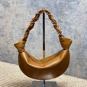 Saint Laurent Amalia Mini Hobo Bag in Calfskin Leather Caramel Brown 2026 862558 (YY-260119011)