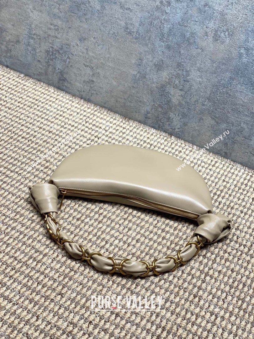 Saint Laurent Amalia Mini Hobo Bag in Calfskin Leather Apricot 2026 862558 (YY-260119012)