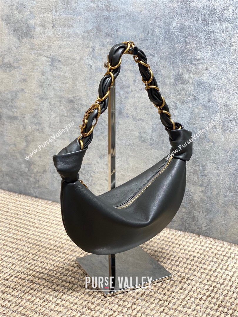 Saint Laurent Amalia Mini Hobo Bag in Calfskin Leather Grey 2026 862558 (YY-260119013)