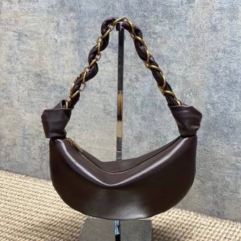 Saint Laurent Amalia Mini Hobo Bag in Calfskin Leather Coffee Brown 2026 862558 (YY-260119014)
