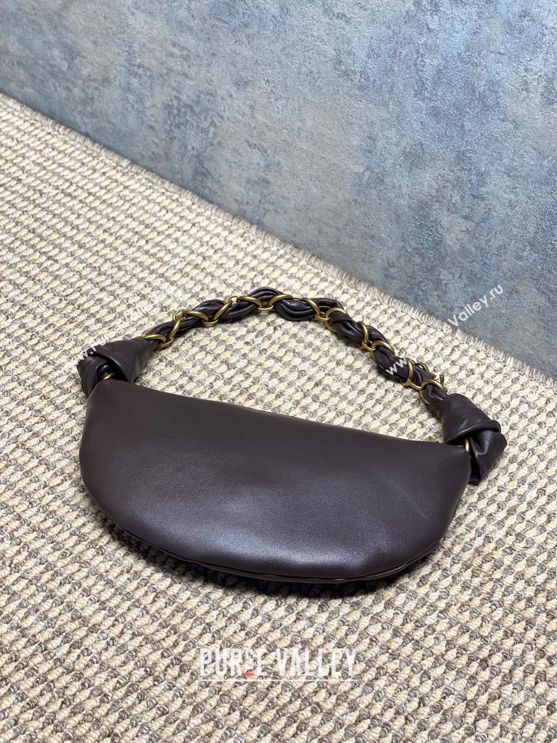 Saint Laurent Amalia Mini Hobo Bag in Calfskin Leather Coffee Brown 2026 862558 (YY-260119014)