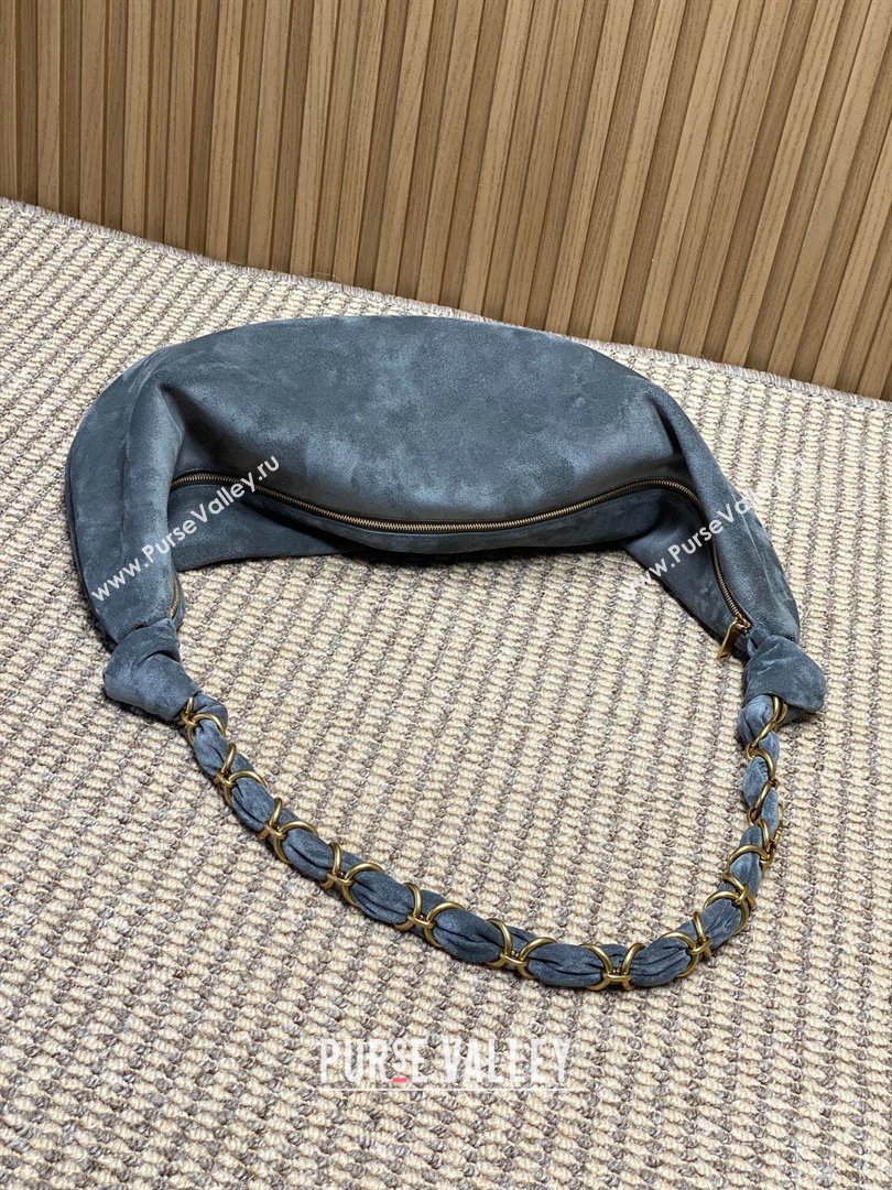 Saint Laurent Amalia Hobo Bag in Suede Grey 2026 862210 (YY-260119020)