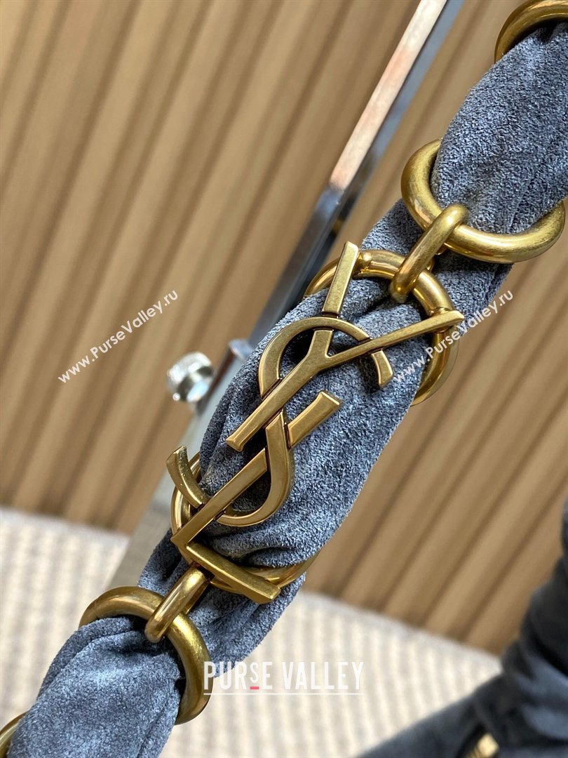 Saint Laurent Amalia Hobo Bag in Suede Grey 2026 862210 (YY-260119020)