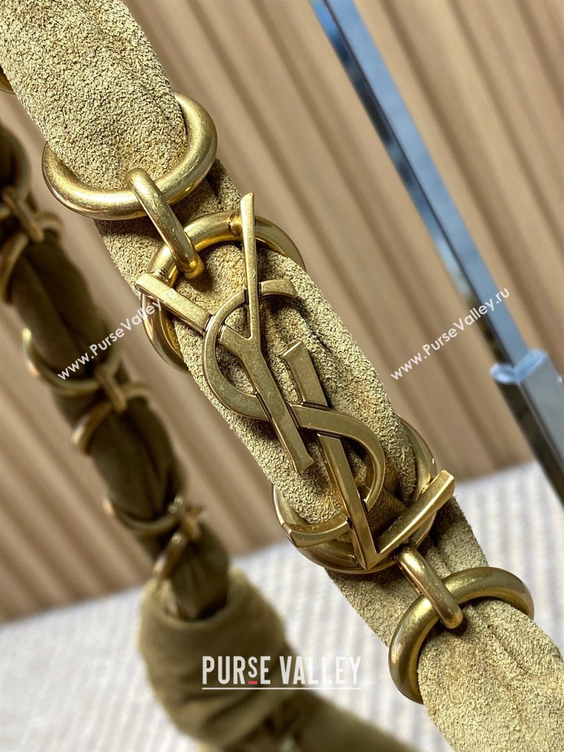 Saint Laurent Amalia Hobo Bag in Suede Golden Leaf Brown 2026 862210 (YY-260119029)