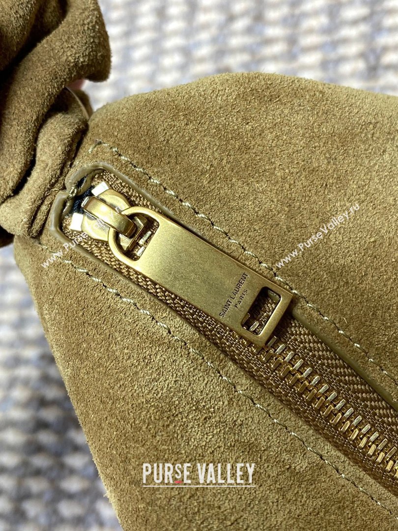 Saint Laurent Amalia Hobo Bag in Suede Golden Leaf Brown 2026 862210 (YY-260119029)