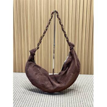 Saint Laurent Amalia Hobo Bag in Suede Coffee Brown 2026 862210 (YY-260119030)