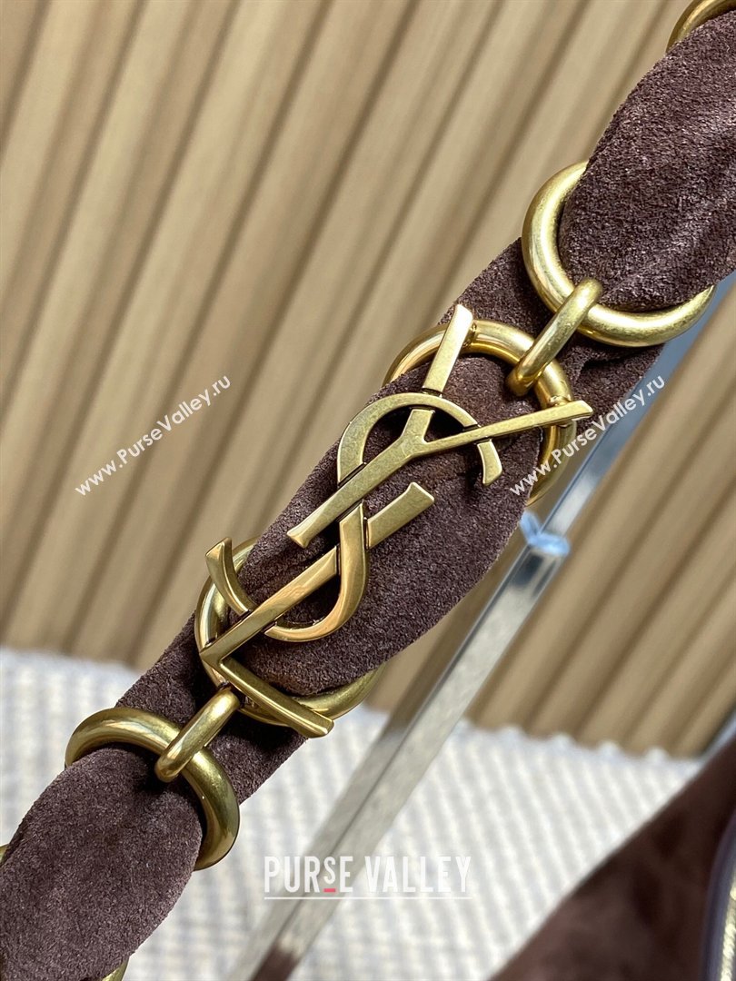 Saint Laurent Amalia Hobo Bag in Suede Coffee Brown 2026 862210 (YY-260119030)